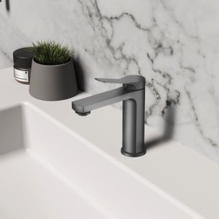 Смеситель для раковины Vincea Arco VBF-4AR01GM, вороненая сталь