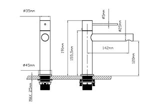 Смеситель для раковины Vincea Aspire VBF-4AS01BG, брашированное золото