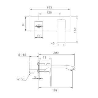 Встраиваемый смеситель для раковины Raglo R01.11.03 золотой сатин