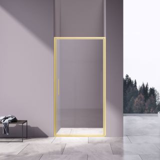 Душевая дверь Vincea Slim 8mm VDP-4SL100CLG, брашированное золото, стекло прозрачное