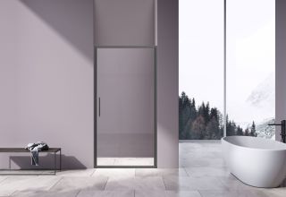 Душевая дверь Vincea Slim 8mm VDP-4SL900CLGM, вороненая сталь, стекло прозрачное