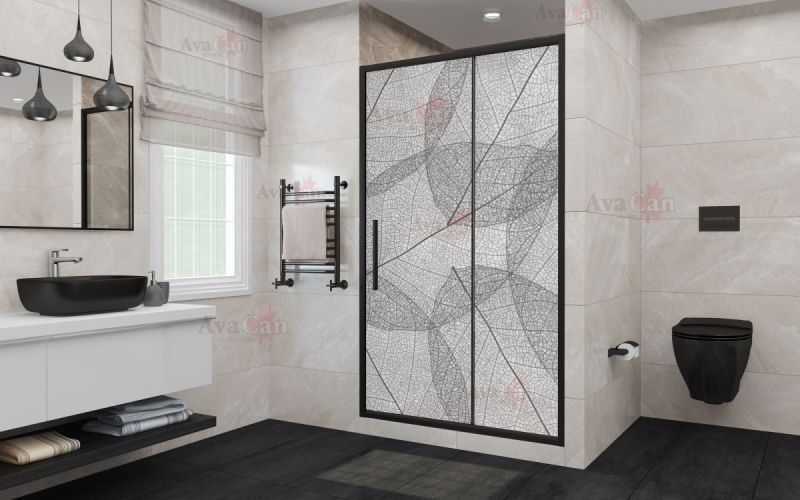 Душевая дверь в нишу AvaCan FB 140-160 MT чёрный