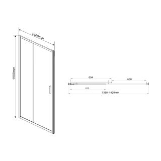 Душевая дверь Vincea Garda VDS-1G140CLG, 1400, брашированное золото, стекло прозрачное