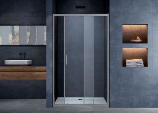 Душевая дверь Vincea Alpha VDS-3AL140CLGM, 1400, вороненая сталь, стекло прозрачное