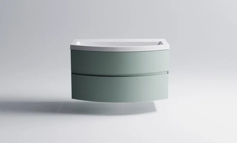Тумба с раковиной Astra-Form Венеция 2.0 03100002ncss3005-b80g+04010019 100 см зелёный матовый
