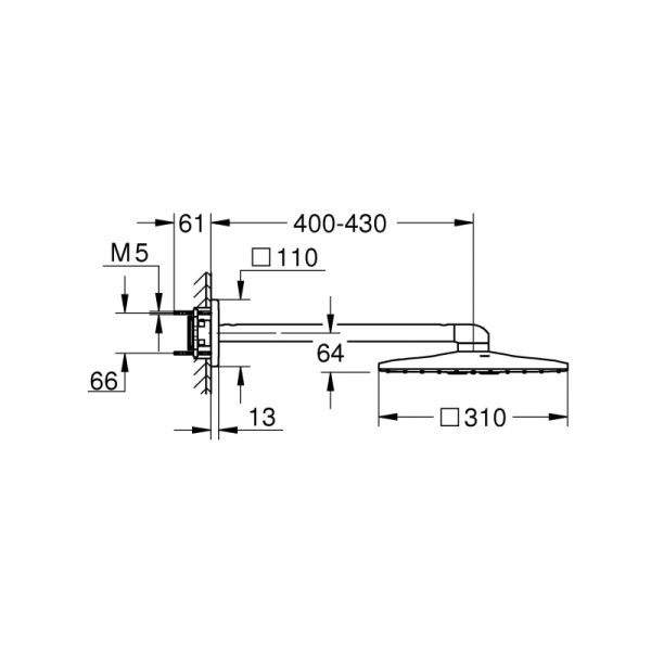 Верхний душ GROHE SmartActive Cube 26479000 хром