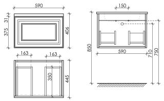Подвесная тумба под раковину Sancos Very VR60CE 60см Beige Soft
