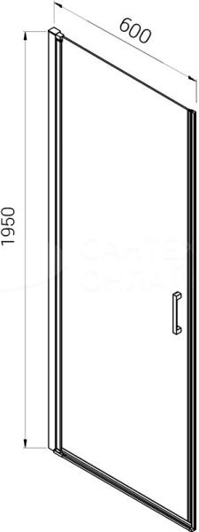 Душевая дверь в нишу Vincea Alpha VDP-3AL600CL 60 см, стекло прозрачное, хром