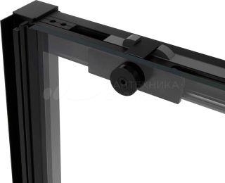 Душевая дверь в нишу Vincea Slim Soft 110 см, профиль черный, стекло прозрачное