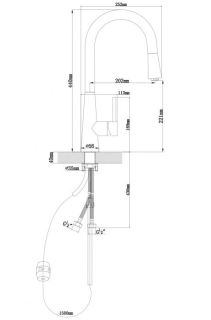 Смеситель для кухни Florentina Вита PRO с выдвижным изливом песочный