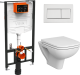Комплект VitrA S20 9004B003-7207 Унитаз подвесной безободковый, с микролифтом + Система инсталляция + Кнопка смыва