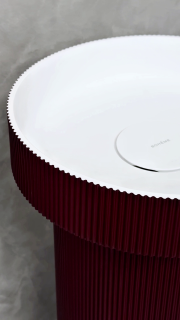 Накладная раковина с пьедесталом золото Armadi Art Sole Corian 801-R-BUR+801-Base-R-BUR бургунди