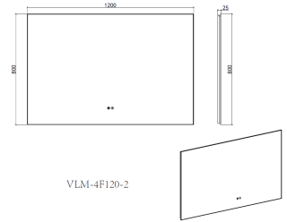 Зеркало Vincea LED VLM-4F120BG-2 1200х800 в алюминиевой раме, c сенсорным выключателем и диммером, брашированное золото