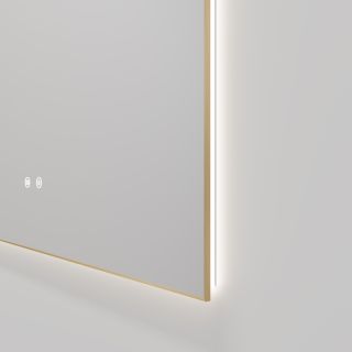 Зеркало Vincea LED VLM-4F120BG-2 1200х800 в алюминиевой раме, c сенсорным выключателем и диммером, брашированное золото