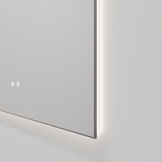 Зеркало Vincea LED VLM-4F120GM-2 1200х800 в алюминиевой раме, c сенсорным выключателем и диммером, вороненая сталь