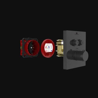 Встраиваемый смеситель для душа Vincea VSCV-321TGM двухфункциональный, термостатический, вороненая сталь