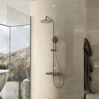 Душевая стойка Vincea Rondo VSFS-1R0GM, вороненая сталь