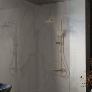 Душевая стойка Vincea Rondo VSFS-1R1BG, брашированное золото