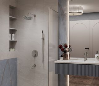 Душевой комплект Vincea Villa VSFW-1VL3BN встраиваемый, трехрежимный, брашированный никель