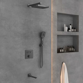 Душевой комплект VSFW-4311GM встраиваемый, трехрежимный, вороненая сталь