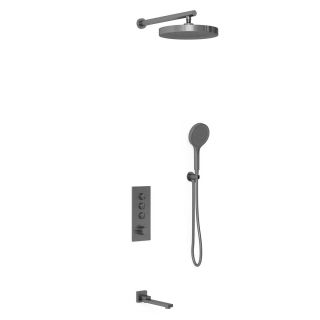 Душевой комплект Vincea VSFW-433TI2GM встраиваемый, термостатический, трехрежимный, вороненая сталь