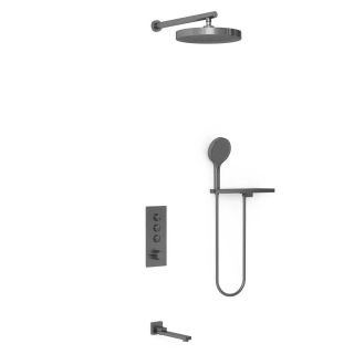 Душевой комплект Vincea VSFW-433TI2RGM встраиваемый, термостатический, трехрежимный, вороненая сталь