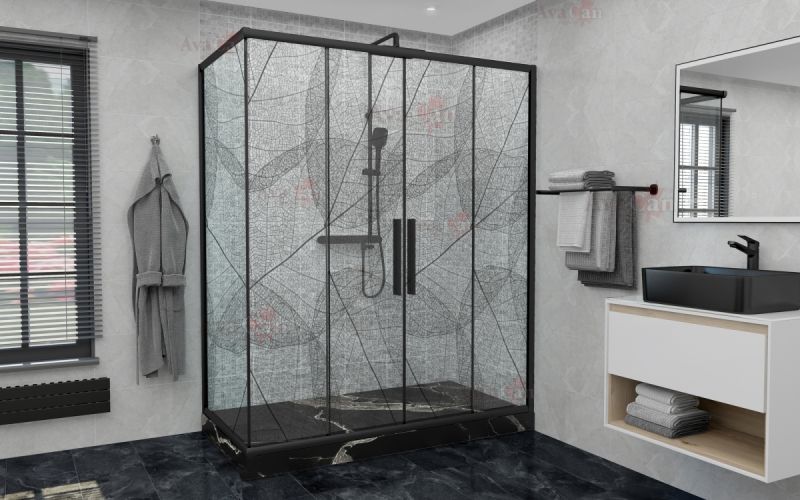 Душевой уголок AvaCan FB2 170-190 + SB100 чёрный