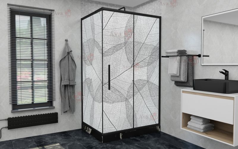 Душевой уголок AvaCan FB 140-160 + SB 80 MT чёрный