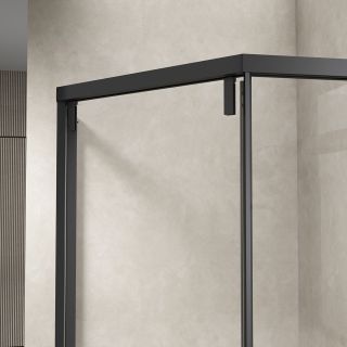 Душевой уголок Vincea Show VSP1-4SH100CLB, 1000*1000, черный, стекло прозрачное