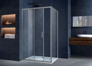 Душевой уголок Vincea Alpha VSR-3AL8014CLGM, 1400*800, вороненая сталь, стекло прозрачное