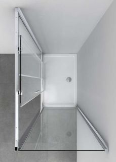 Душевой уголок Vincea Soft VSR-3SO8015CLGM, 1500*800, вороненая сталь, стекло прозрачное