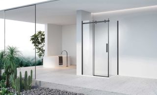 Душевой уголок Vincea Como-N VSR-4CN9014CLB, 1400*900, черный, стекло прозрачное