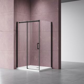 Душевой уголок Vincea Dice VSR-4D1013CLB, 1300*1000, черный, стекло прозрачное