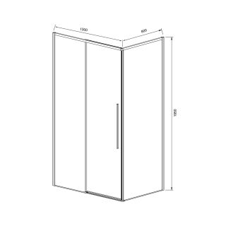 Душевой уголок Vincea Slim-N VSR-4SN8013CLG, 1300*800, брашированное золото, стекло прозрачное