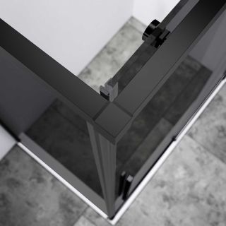 Душевой уголок Vincea Slim-N VSR-4SN9011CGB, 1100*900, черный, стекло тонированное