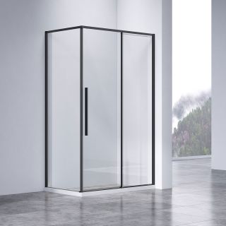 Душевой уголок Vincea Slim-N VSR-4SN9011CLB, 1100*900, черный, стекло прозрачное