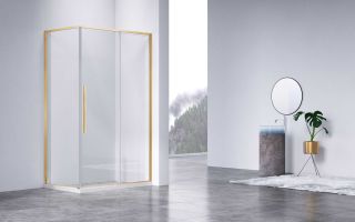 Душевой уголок Vincea Slim-N VSR-4SN9012CLG, 1200*900, брашированное золото, стекло прозрачное