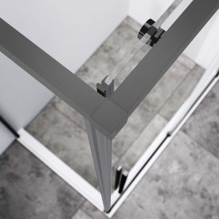 Душевой уголок Vincea Slim-N VSR-4SN9013CLGM, 1300*900, вороненая сталь, стекло прозрачное