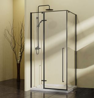 Душевой уголок Vincea Slim-N VSR-5SN9090CLB, 900*900, черный, стекло прозрачное