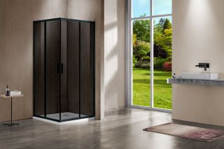 Душевой уголок Vincea Garda VSS-1G1012CGB, 1200*1000, черный, стекло тонированное