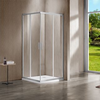 Душевой уголок Vincea Garda VSS-1G9010CLBN, 1000*900, брашированный никель, стекло прозрачное