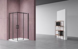 Душевой уголок Vincea Dice VSS-4D100CLB, 1000*1000, черный, стекло прозрачное