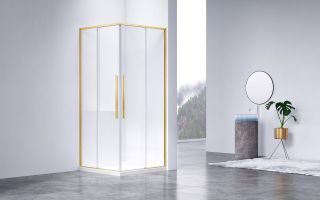 Душевой уголок Vincea Slim-N VSS-4SN900CLG, 900*900, брашированное золото, стекло прозрачное