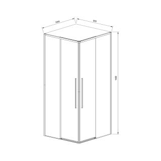 Душевой уголок Vincea Slim-N VSS-4SN9010CLG, 1000*900, брашированное золото, стекло прозрачное