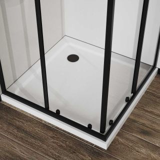 Душевой уголок Vincea City VSS-5CT9010CLB, 1000*900, черный, стекло прозрачное