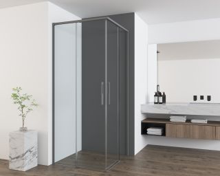 Душевой уголок Vincea Ultima VSS-7UL8090CLGM, 800*900, вороненая сталь, стекло прозрачное