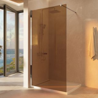 Душевая перегородка Vincea Walk-In VSW-1H900GS, 900*2000, хром, стекло янтарь