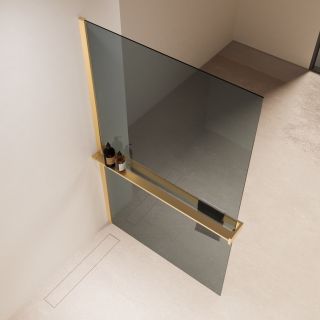 Душевая перегородка Vincea Walk-In VSW-1HR100MRG, 1000*2000, матовый золотой, стекло зеркальное