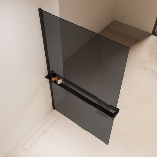 Душевая перегородка Vincea Walk-In VSW-1HR110CGB, 1100*2000, черный, стекло тонированное