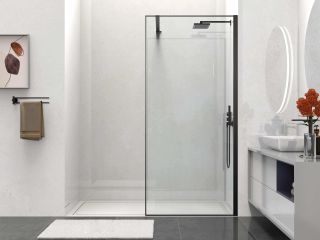 Душевая перегородка Vincea Walk-In HS VSW-1HS100CLB, 1000*2000, черный матовый, стекло прозрачное